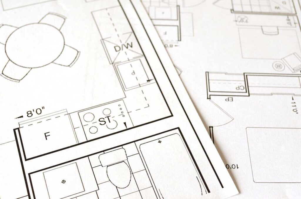 Image shows an architect’s house floor plan